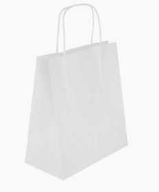 Resim Burgu Saplı Karton Kraft Çanta 5'li 31 X 12 X 41 Cm Beyaz 