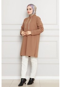 Resim Sevitli Dik Yaka Tunik-vizon-4453 Vizon 