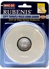 Resim Rubenis Mac-02 Çift Taraflı Rulo Asma Bandı 12 MM x 3.5 M 