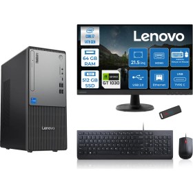 Resim Lenovo Thinkcentre Neo 50T Gen5 Intel Core I7 14700 64GB Ddr5 512GB SSD 21.5 Inç Monitör Freedos Nvidia GT1030 4gb Masaüstü Bilgisayar 10302112UAS0GL00F22 + Zetta Flash Bellek 