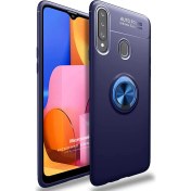 Resim Samsung Galaxy A20s Kılıf Kickstand Ring Holder Lacivert Microsonic