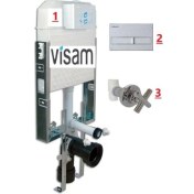 Resim Visam Gömme Rezervuar + Buton + Ara Kesme Valf 3'lü Set 