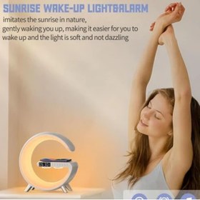 Resim ArtworkAnatolia Sr-s10 Kablosuz Şarj Standı Rgb Ledli Dijital Saatli Alarmlı Radyolu Bluetooth Hoparlör 