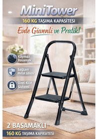 Resim Ertekpa MT2 Minitower 2 Geniş Basamaklı Merdiven Siyah 