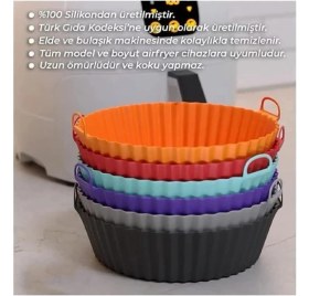 Resim AyrStore Güncelçarşı Airfryer Silikon Pişirme Kabı 20X5 cm Bpa Içermez Airfryer Pişirme Kağıdı, Yapışmaz 