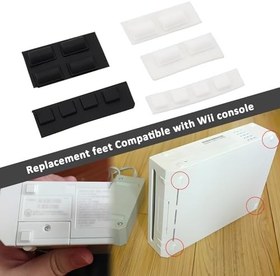 Resim ECSiNG 4 set kauçuk ayak yedek düğme vida kapağı, 6 x 6 mm / 11 x 7 mm Wii konsolları ile uyumlu, kauçuk vida kapağı seti, beyaz ve siyah, her biri 2 set 