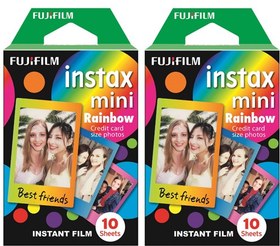 Resim Instax Mini Rainbow 10x2 Film Seti Renkli 