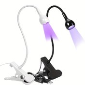 Resim Yükseltilmiş Büyük Çip UV LED Siyah Işık, Ördek Boyunlu ve Kelepçe ile, UV Jel Tırnak Sanatı ve UV Kurutma için, Taşınabilir UV Siyah Işık 5V USB Girişi 