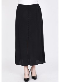 Resim Önü Düğmeli Uzun Etek (538652348) 