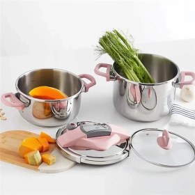 Resim AyrStore Perfect Pink 4+6 L Düdüklü Tencere Seti, Pembe 