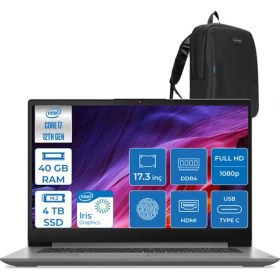Resim Lenovo Ideapad 3 17IAU7 82RL00DTTX I7 1255U 40 GB 4tb SSD Intel® Iris® Xe Graphics Windows 11 Home 17.3" Fhd IPS Taşınabilir Bilgisayar 82RL00DTTXH16 + Zettaçanta 