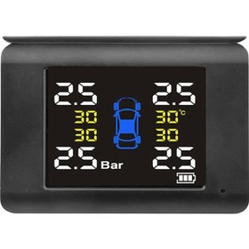 Resim Fortunelane Kablosuz Güneş Enerjili Tpms - 4 Sensörlü Pil Dahili 