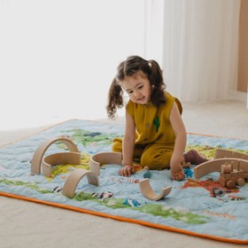 Resim Mavi Dünya Çok Amaçlı Organik Pamuk Oyun Halısı 