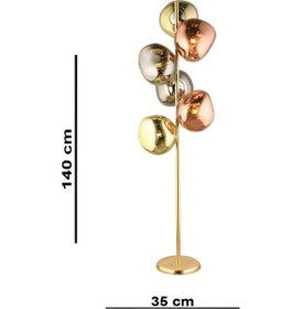 Resim Lampaluce Modern Tasarımlar Colore 6'lı Lambader Altın 