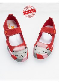 Resim Kırmızı Simli Kedi Kız Sneaker Babet-kırmızı Kırmızı 