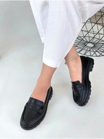 Resim Skygo Narli Siyah Cilt Oxford Ayakkabı 