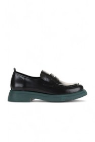 Resim Bueno Shoes Siyah Yeşil Açma Deri Kadın Loafer 01wz4000 