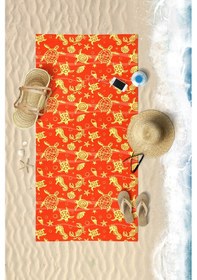Resim Underwater Desen Dijital Baskılı 75x150 Cm Plaj Havlusu Kırmızı 