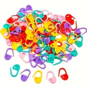 Resim 30/80 adet Mini Örgü Örgü İşaretleyici Plastik Güvenlik Kilitleme Dikiş İşaretleyicileri DIY El Sanatları Örgü Klipsleri Dokuma Dikiş için (Çok Renkli) 