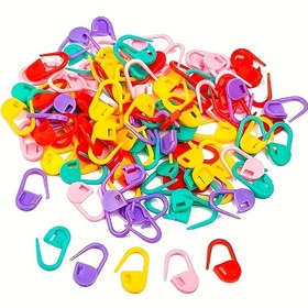 Resim 30/80 adet Mini Örgü Örgü İşaretleyici Plastik Güvenlik Kilitleme Dikiş İşaretleyicileri DIY El Sanatları Örgü Klipsleri Dokuma Dikiş için (Çok Renkli) 