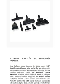 Resim Arnica 2400W SU Filtreli Toz ve alerjenleri etkin Bora ET11133 Su Filtreli Süpürge Mor+ Eklenebilir Parfüm 