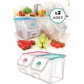 Resim Lirazon 2 Adet Patates Soğan Kiler Saklama Kabı Düzenleyici Set 12 Lt (32,5x23,5x23,5 Cm) 12 Litre Kilerlik 