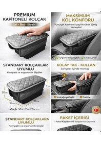 Resim Fiat Linea Pop Kapitoneli Araç Kolçak Kol Dayama Minderi Gri Scr 