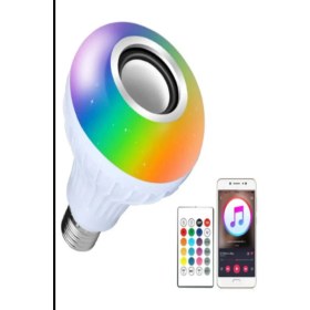 Resim 9W Bluetooth Renkli Akıllı LED Ampul Kumandalı Beyaz Işık 