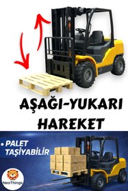 Resim YILDIRIM OYUNCAK İnşaat Sesli Işıklı Kancalı Palet Aksesuarlı Ful Fonksiyonlu 25 cm İş Makinesi Oyuncak Forklift 