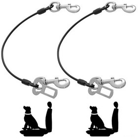 Resim Reedark Köpekler İçin Metal Telle Yapılmış Tükürükle Dayanıklı, Gürültüsüz Araba Emniyet Kemerleri 2 Adet, Siyah, 4mm X 40cm 