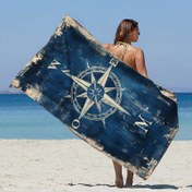 Resim 1 adet Büyük Boy Beach Towel, 80.01 x 179.83 cm - Derin Mavi Pusula Tasarımı, Yüksek Emici, Hafif, Dayanıklı, Hızlı Kuruyan, Ultra-Yumuşak Mikrofiber 250GSM, Plaj, Havuz, Spor, Yoga, Kamp ve Spa için Mükemmel, Bahar ve Yaz Hediyesi için İdeal, Plaj 