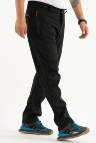 Resim Souris Erkek Siyah Kışlık Içi Polar Su Itici Rüzgar Geçirmez Outdoor Softshell Pantolon 