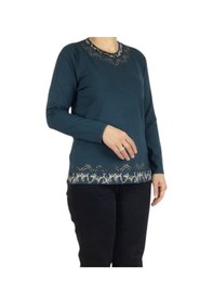 Resim Kadın Yaka Etek İşleme Ve Taşlı Mevsimlik Nergis Bluz Yeşil 