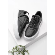 Resim Marjin Kadın Sneaker Yüksek Taban Bağcıklı Spor Ayakkabı Azin Siyah 