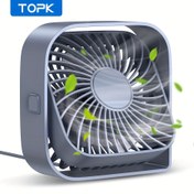 Resim TOPK Kişisel Masa Fanı,3 Hızlar 4 İnç Küçük USB Taşınabilir Fan,USB Takılan Mini Soğutma Fanı,360° Dönebilen Sessiz Masaüstü Fanı Ev Ofis Yatak Odası Yurt İçi Dışarıda Yaz Hediyesi 