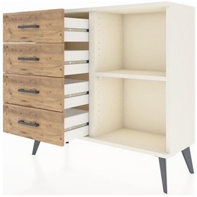 Resim Arges Şifonyer Tek Raflı 4 Çekmeceli 88x30x80 Aytaşı-aytaşı/çam Aytaşı/çam 