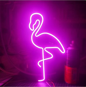 Resim Flamingo Neon Led 3d Baskı Pembe 