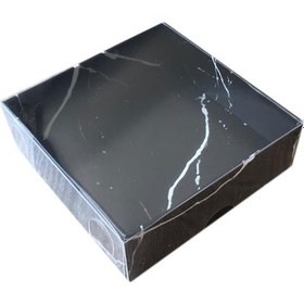 Resim Asetat Kapaklı Karton Kutu Mermer Desenli 8X8X3 50 Adet Siyah N11.9193 