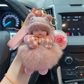 Resim Silver1 Gıoıo Yeni Ipek Eşarp Anahtarlık Kişiselleştirilmiş Inci Papyon Çanta Çekicilik Dokuma Anahtarlık (Yurt Dışından) 