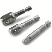 Resim 3'lü Çelik Matkap Ucu Adaptör Seti - Altıgen Sap 1/4", 3/8", 1/2" Tahrik, Şok Emici & Kaymaz, Dayanıklı Malzeme, İç Mekan/Bahçe/Üretim Kullanımı İçin, Pnömatik & Elektrikli Tornavidalarla Uyumlu, Kendin Yap Tutkunları & Profesyoneller İçin İdeal 