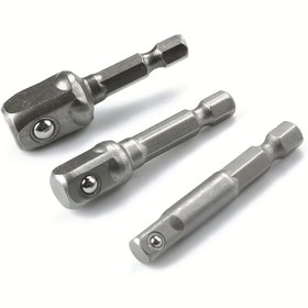 Resim 3'lü Çelik Matkap Ucu Adaptör Seti - Altıgen Sap 1/4", 3/8", 1/2" Tahrik, Şok Emici & Kaymaz, Dayanıklı Malzeme, İç Mekan/Bahçe/Üretim Kullanımı İçin, Pnömatik & Elektrikli Tornavidalarla Uyumlu, Kendin Yap Tutkunları & Profesyoneller İçin İdeal 
