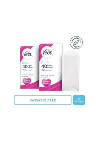 Resim Veet Pure Ağda Bandı Hassas Ciltler İçin Bacak&Vücut Bölgesi 2 x 40'lı 