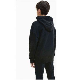 Resim Minecraft Creeper Baskılı Unisex Çocuk Kapüşonlu Siyah Sweatshirt 