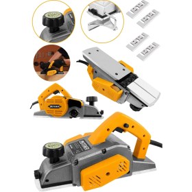 Resim Steiner Alman 4200 W Bakır Sargı Metal Şanzıman Motor Korumalı Çift Bıçaklı Planya Rende Makinesi + 4 Bıçak 