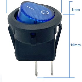 Resim Genel Markalar 16mm Yuvarlak 2 Pin Anahtar Switch Mini Buton Mavi Plastik Açma Kapama On / Off 3A 250V 3A 250V 