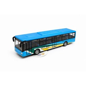 Resim Oyuncak Şehir Otobüsü Çek Bırak Sürtmeli City Bus Modeli Mavi 