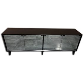 Resim TV Sehpası Modern Konik Aynalı Parlak Gri modern tarz Kayın Torna retro ayak 160 cm El Yapım 