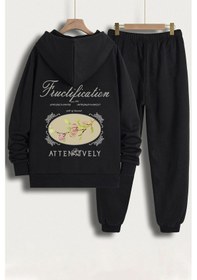 Resim Unisex Fructification Baskılı Eşofman Takımı Siyah 