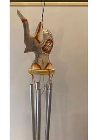 Resim Deprem Çanı Zili Rüzgar Çanı Ahşap Figürlü 