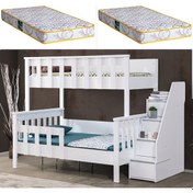 Resim Setaymobilya Mdf Profil Ranza, Deluxe Ayrılabilir Ranza - Beyaz + 2 Adet Yatak 